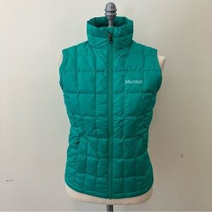 Marmot Women’s Down Vest Sz. M  Green Lightweight Packable Quilt Puffer Running